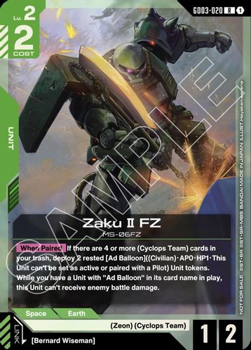 Zaku II FZ (GD03-020) card